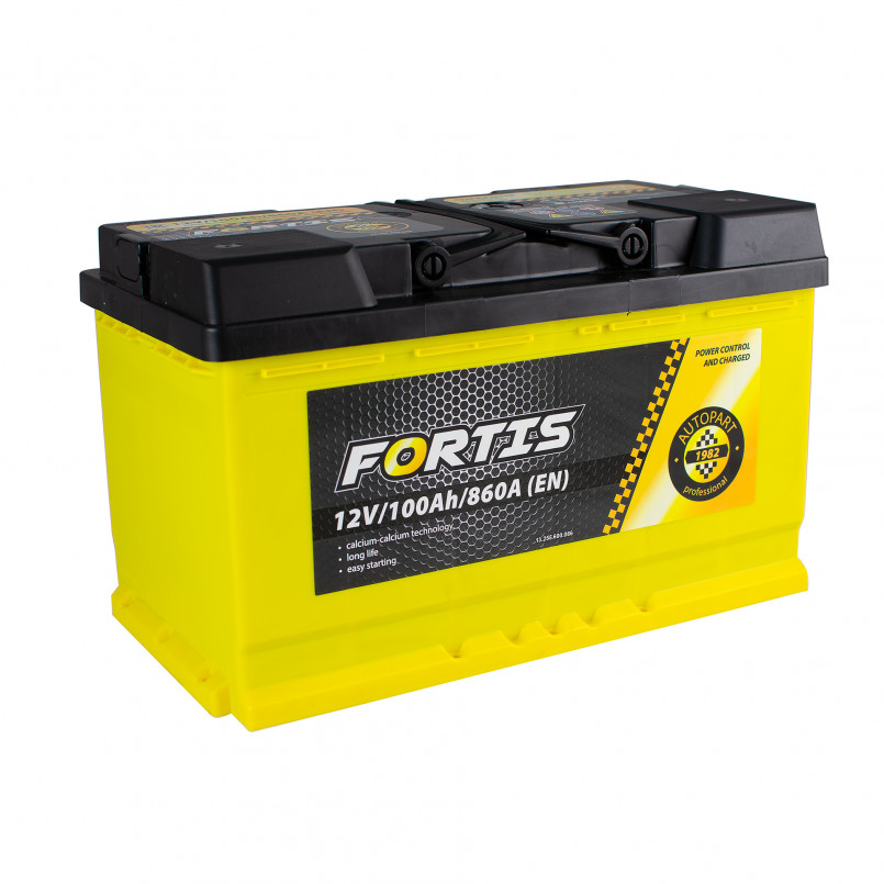 [FRT100-L4-00] 100 Ah/12V FORTIS  (0) Euro_L4 короткий