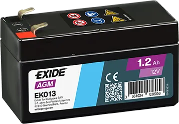 EXIDE AGM EK013 1,2Аh 97x43x58