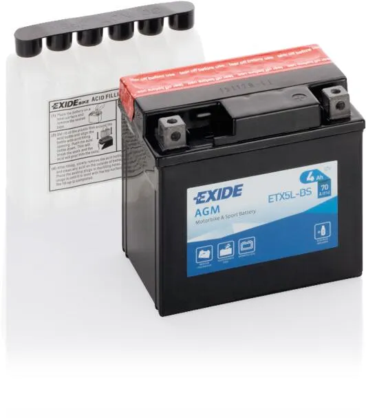 EXIDE AGM ETX5L-BS 4Ah EN70 -/+ 115x70x105