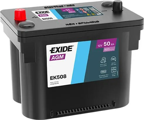 50 Ah/12V EXIDE AGM   EK508   260x173x206