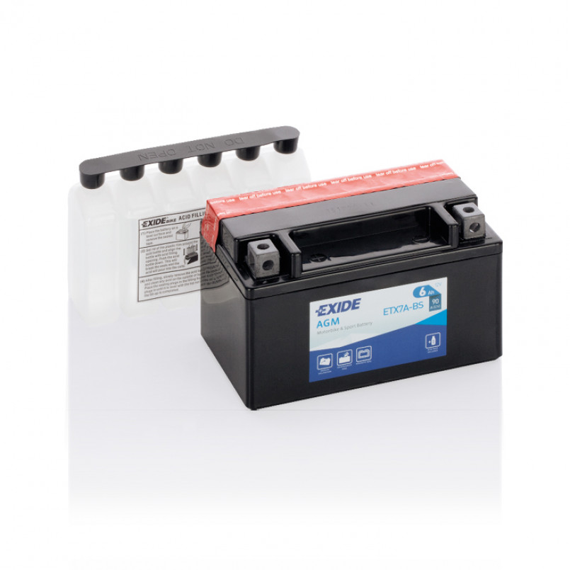 [ETX7A-BS] MOTO 6 Ah/12V EXIDE  AGM (1) ETX7A-BS (сухозаряджений)
