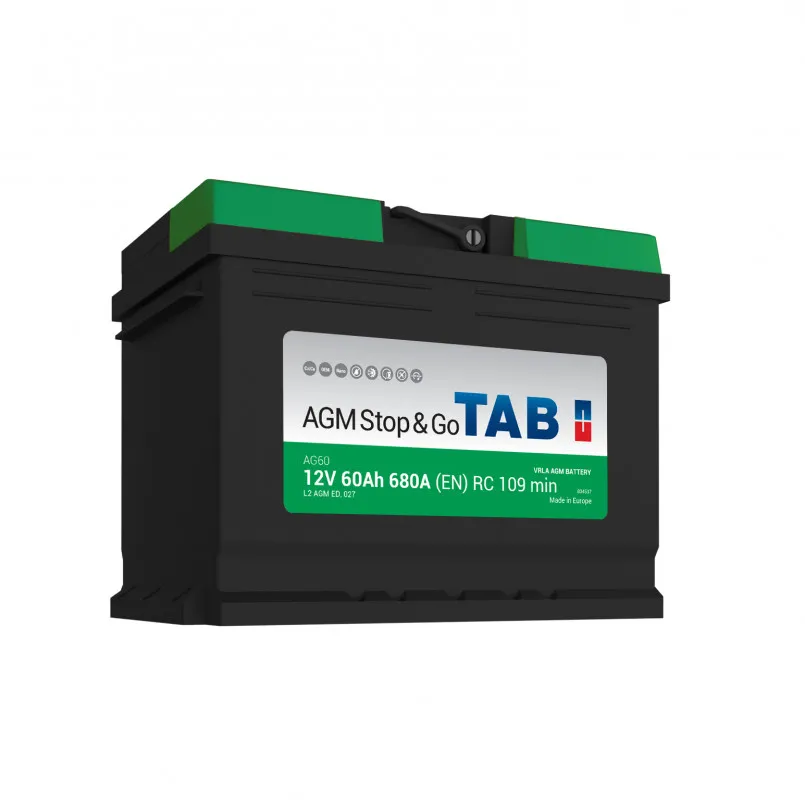 TAB AGM 60Ah EN680 -/+ 242x175x190