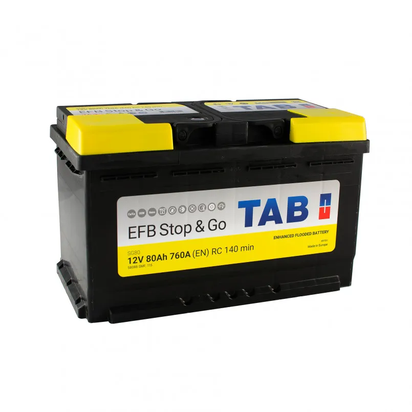 TAB EFB 80Ah EN760 -/+