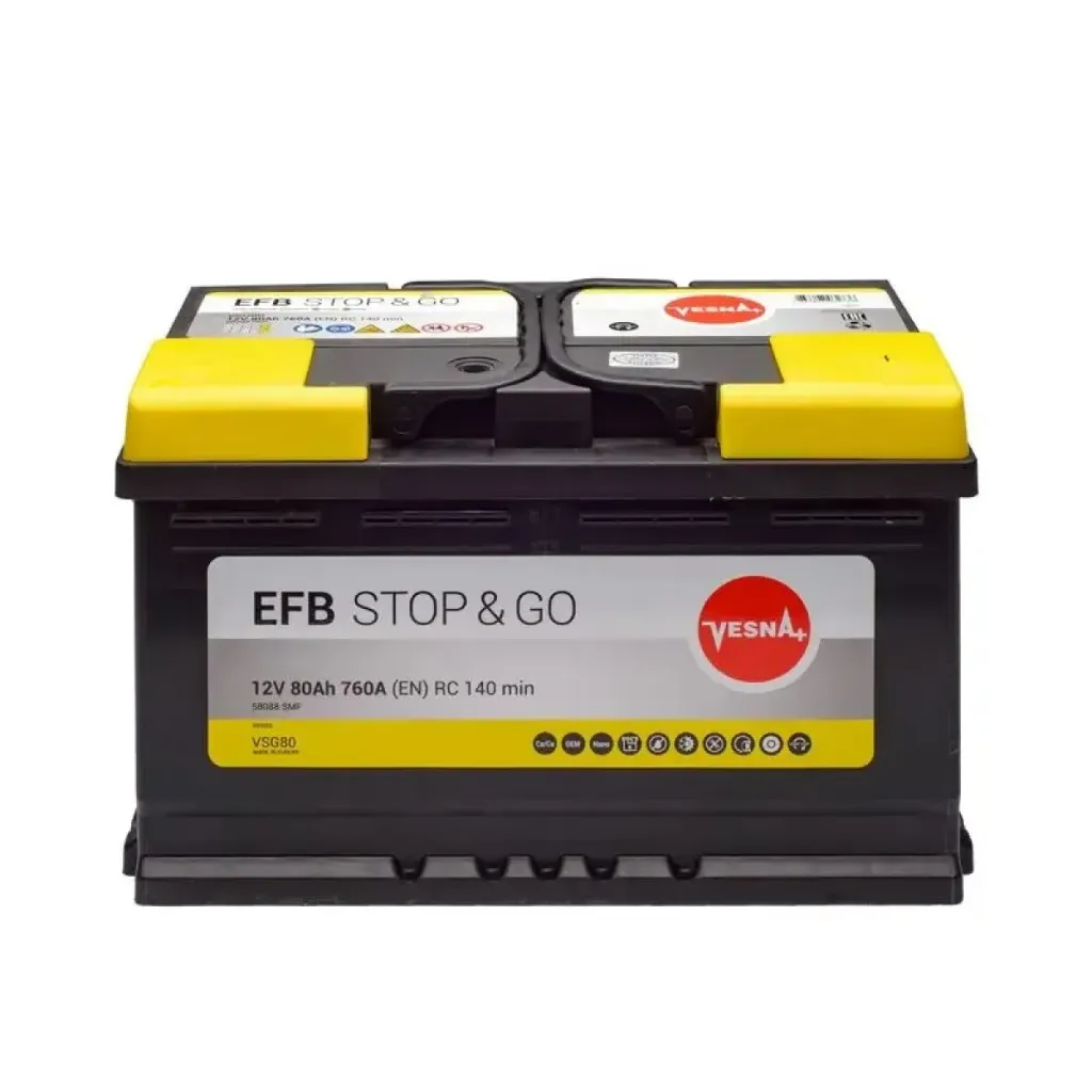 Vesna EFB 80Ah EN760 -/+