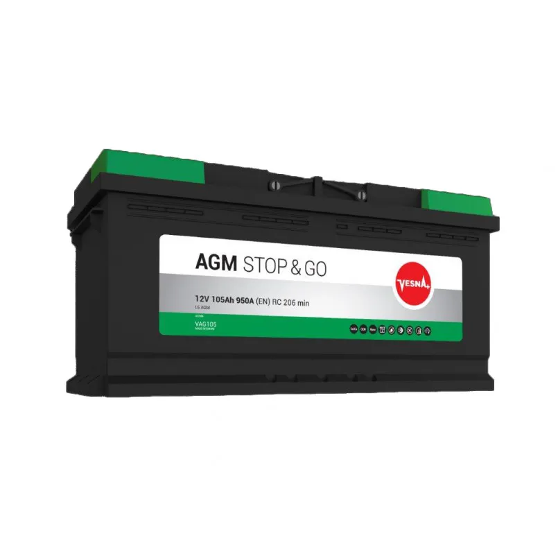 Vesna AGM 105Ah EN950 -/+