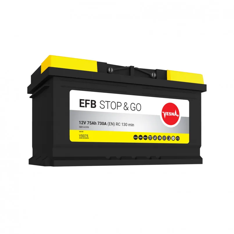75 Ah/12V NEW!!!! Vesna EFB Euro(0) L4b