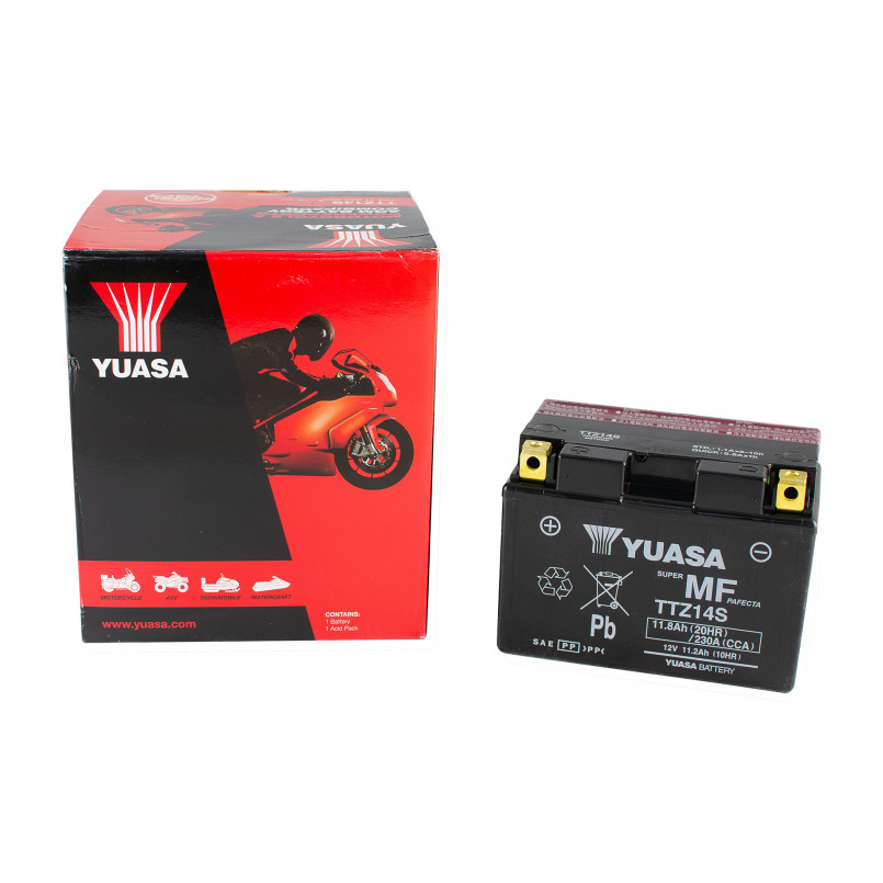 МОТО Yuasa 12V 11,8Ah MF VRLA Battery AGM TTZ14S(сухозаряжений)