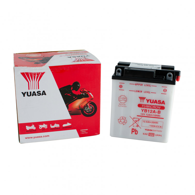 [YB12A-B] МОТО Yuasa 12V 12,6Ah  YuMicron Battery  YB12A-B (сухозаряжений)
