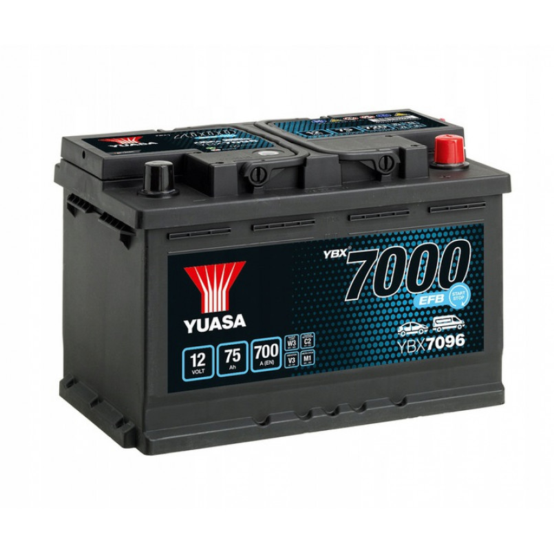 [YBX7096] Yuasa 12V 75Ah  EFB Start Stop Battery YBX7096 (0)