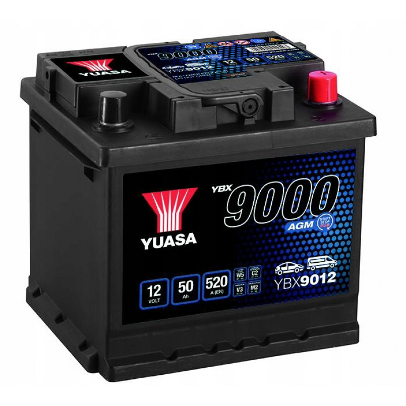 [YBX9012] Yuasa 12V 50Ah  AGM Start Stop Plus Battery YBX9012 (0)