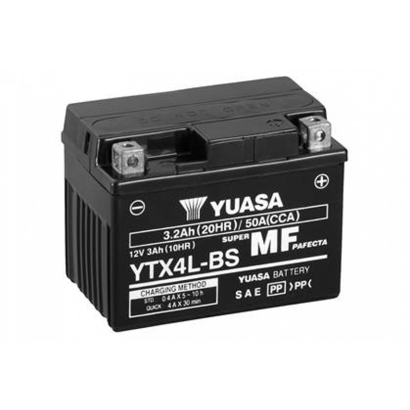 МОТО Yuasa 12V 3Ah  MF VRLA Battery AGM YTX4L-BS(сухозаряжений)