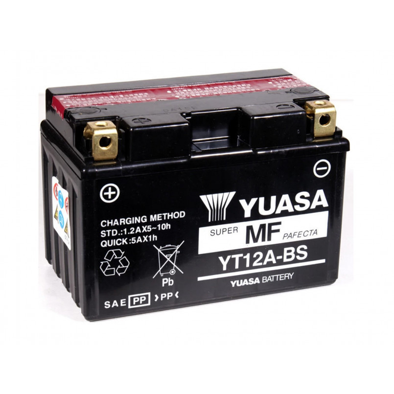 [YT12A-BS] МОТО Yuasa 12V 10Ah  MF VRLA Battery YT12A-BS(сухозаряжений)