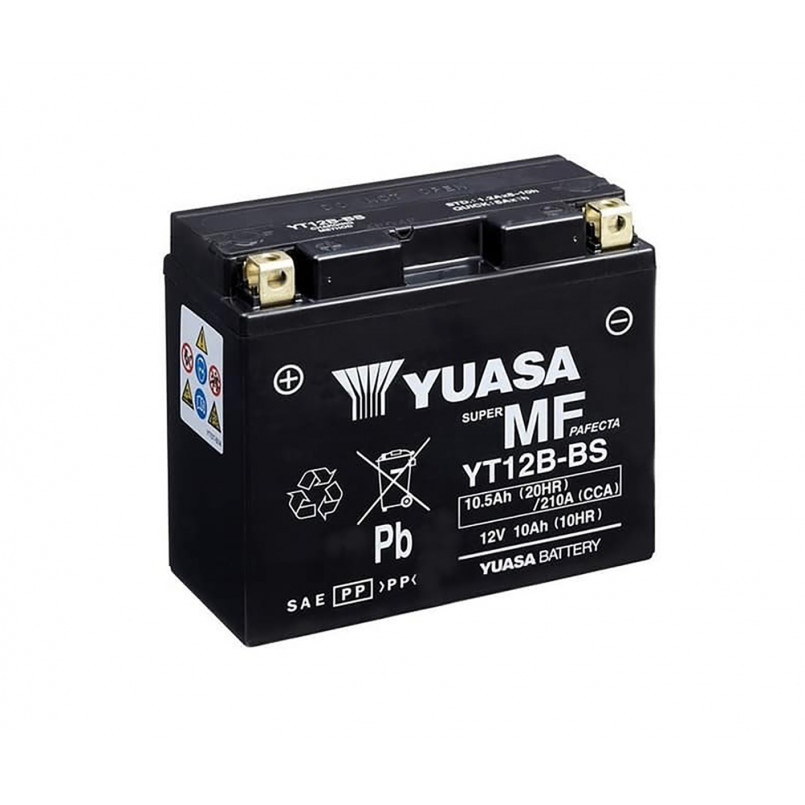 МОТО Yuasa 12V 10,5Ah  MF VRLA Battery  YT12B-BS(сухозаряжений)