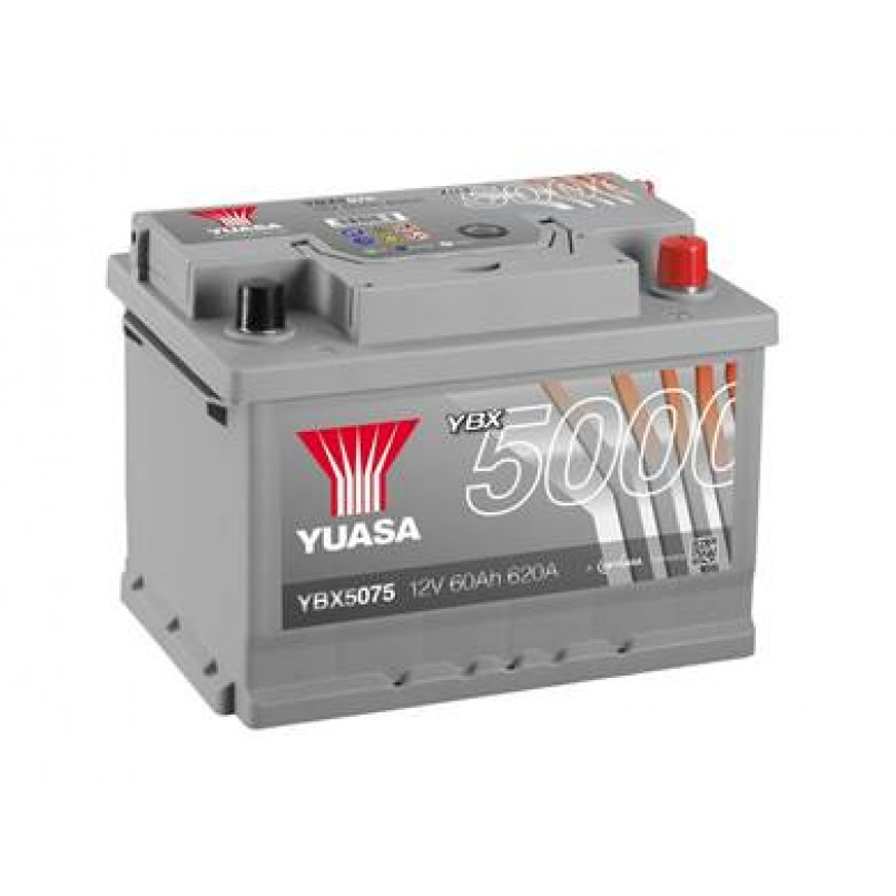 [YBX5075] Yuasa 12V 60Ah Silver High Performance Battery YBX5075 (0)