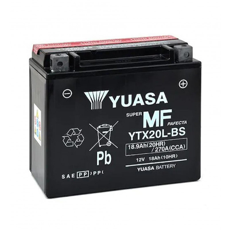 МОТО Yuasa 12V 18,9Ah  MF VRLA Battery  YTX20-BS(сухозаряжений)