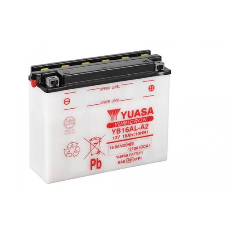 [YB16AL-A2] МОТО Yuasa 12V 16,8Ah  YuMicron Battery  YB16AL-A2 (сухозаряжений)