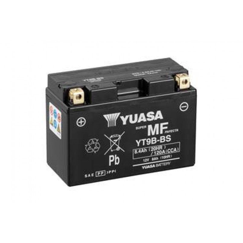 [YT9B-BS] МОТО Yuasa 12V 8Ah MF VRLA Battery AGM YT9B-BS(сухозаряжений)