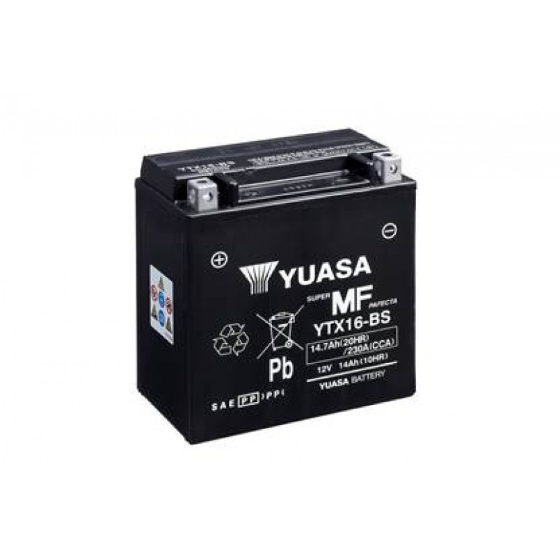 [YTX16-BS] МОТО Yuasa 12V 14,7Ah  MF VRLA Battery  YTX16-BS(сухозаряжений)