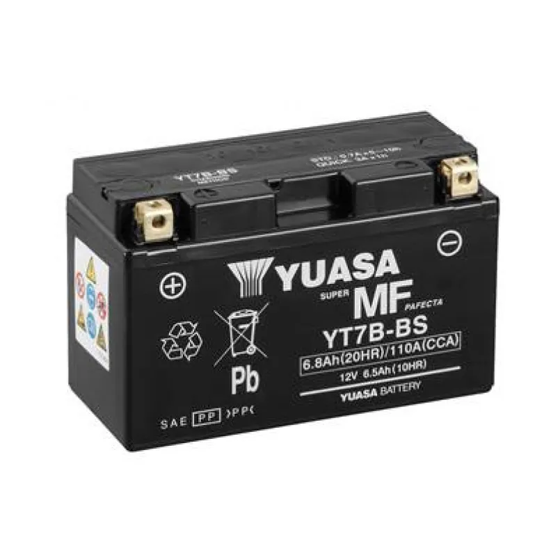 [YT7B-BS] МОТО Yuasa 12V 6,5Ah MF VRLA Battery AGM YT7B-BS(сухозаряжений)