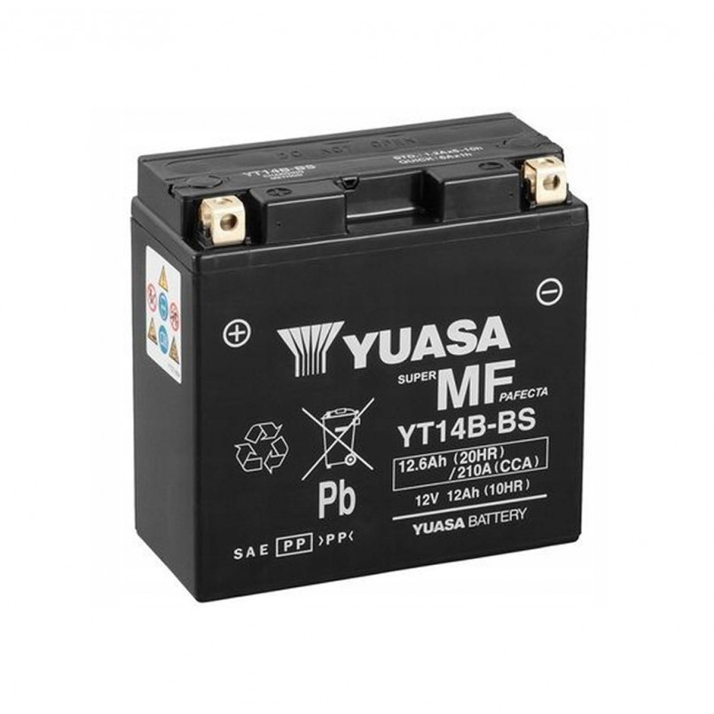 [YT14B-BS] МОТО Yuasa 12V 12,6Ah  MF VRLA Battery  YT14B-BS(сухозаряжений)