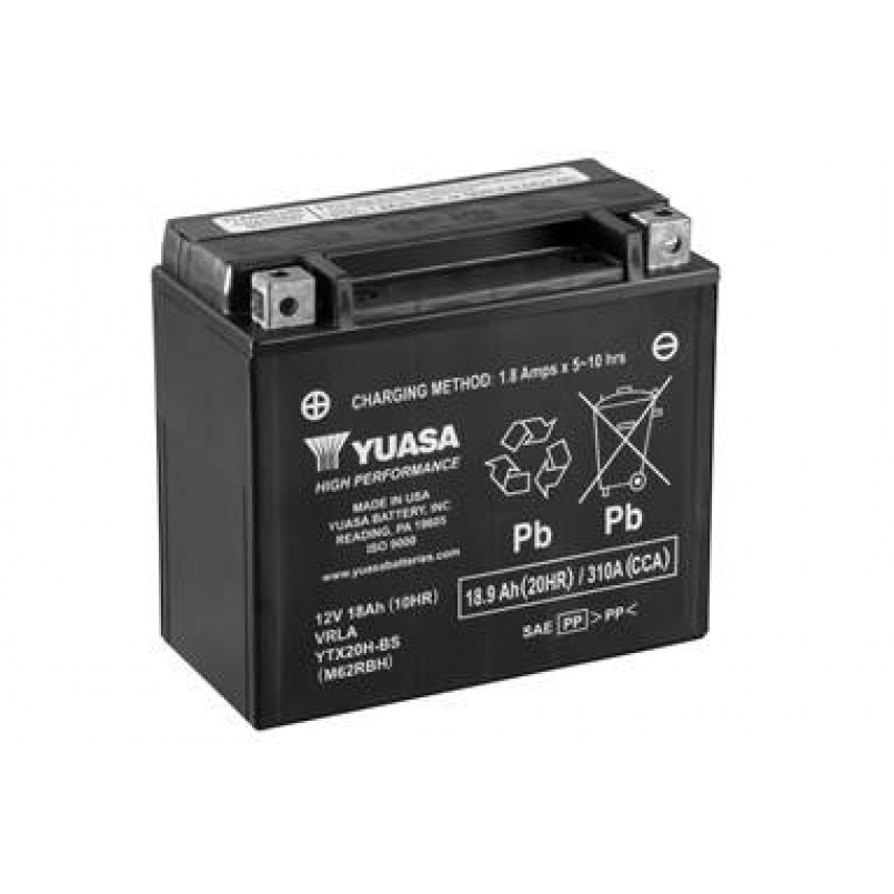 [YTX20H-BS] МОТО Yuasa 12V 18,9Ah High Performance MF VRLA Battery AGM YTX20H-BS(сухозаряжений)