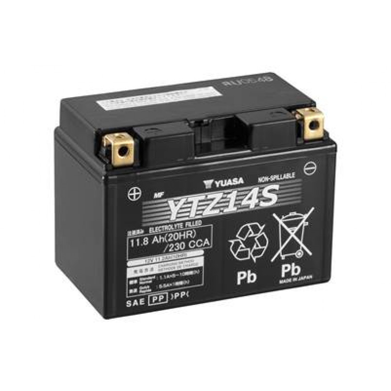 [YTZ14S] МОТО Yuasa 12V 11,8Ah  High Performance MF VRLA Battery  YTZ14S(GEL)