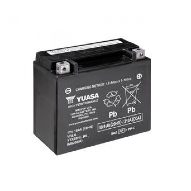 [YTX20HL-BS] МОТО Yuasa 12V 18,9Ah  High Performance MF VRLA Battery AGM   YTX20HL-BS (сухозаряжений)