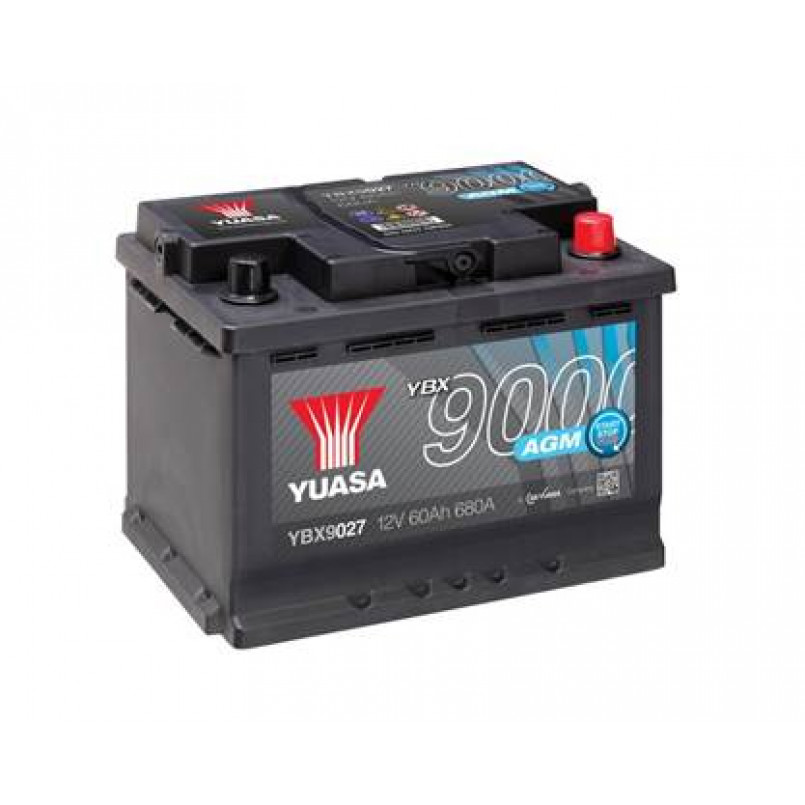 [YBX9027] Yuasa 12V 60Ah  AGM Start Stop Plus Battery YBX9027 (0)