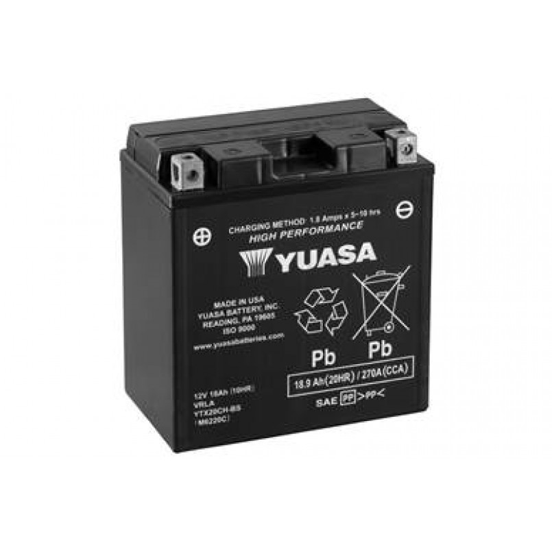 [YTX20CH-BS] МОТО Yuasa 12V 18,9Ah High Performance MF VRLA Battery  YTX20CH-BS (сухозаряжений)