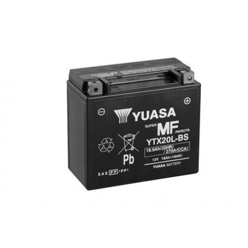 [YTX20L-BS] МОТО Yuasa 12V 18,9Ah  MF VRLA Battery  YTX20L-BS(сухозаряжений)