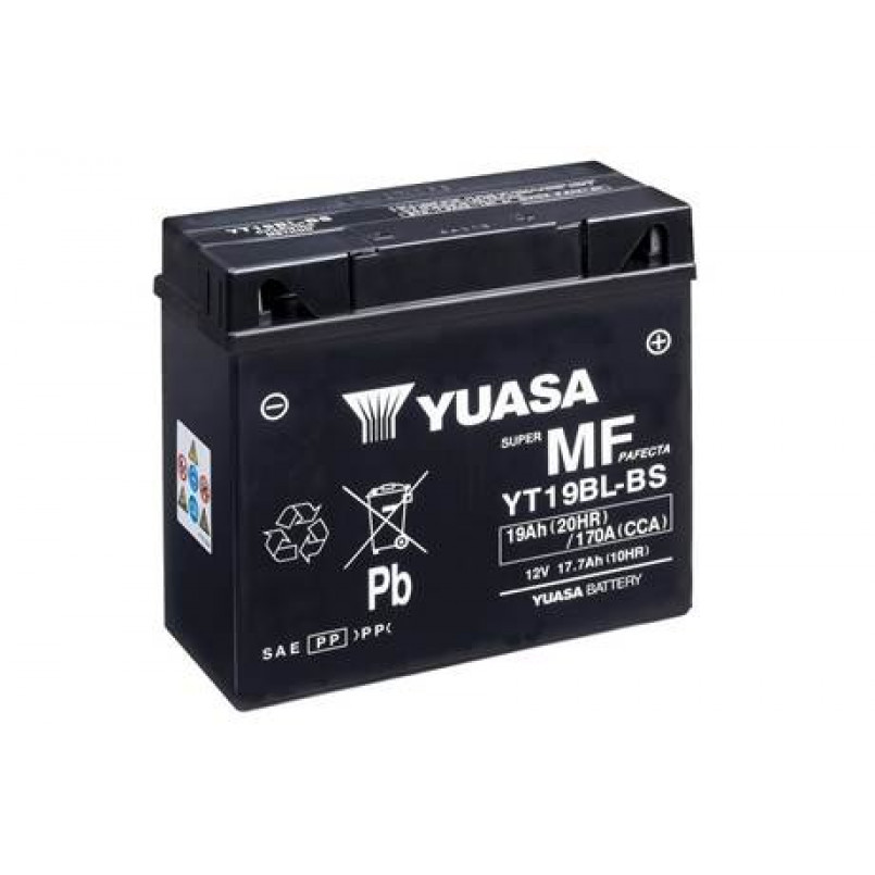[YT19BL-BS] МОТО Yuasa 12V 19Ah  MF VRLA Battery YT19BL-BS(сухозаряжений)