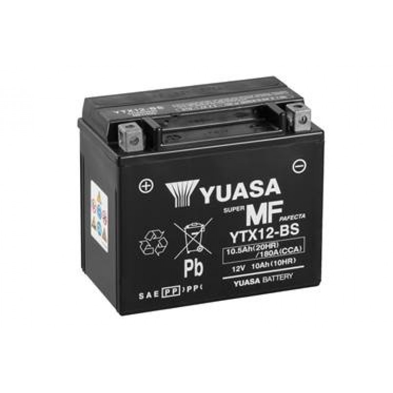[YTX12-BS] МОТО Yuasa 12V 10,5Ah  MF VRLA Battery YTX12-BS(сухозаряжений)