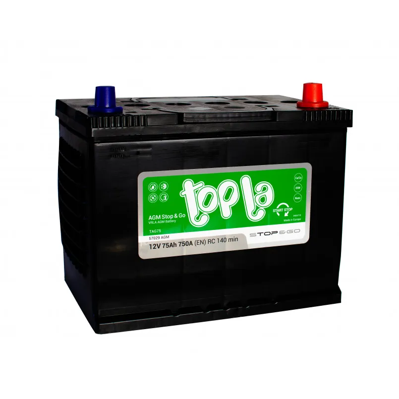 Topla AGM Japan 75Ah EN750 -/+ 269x173x198/218