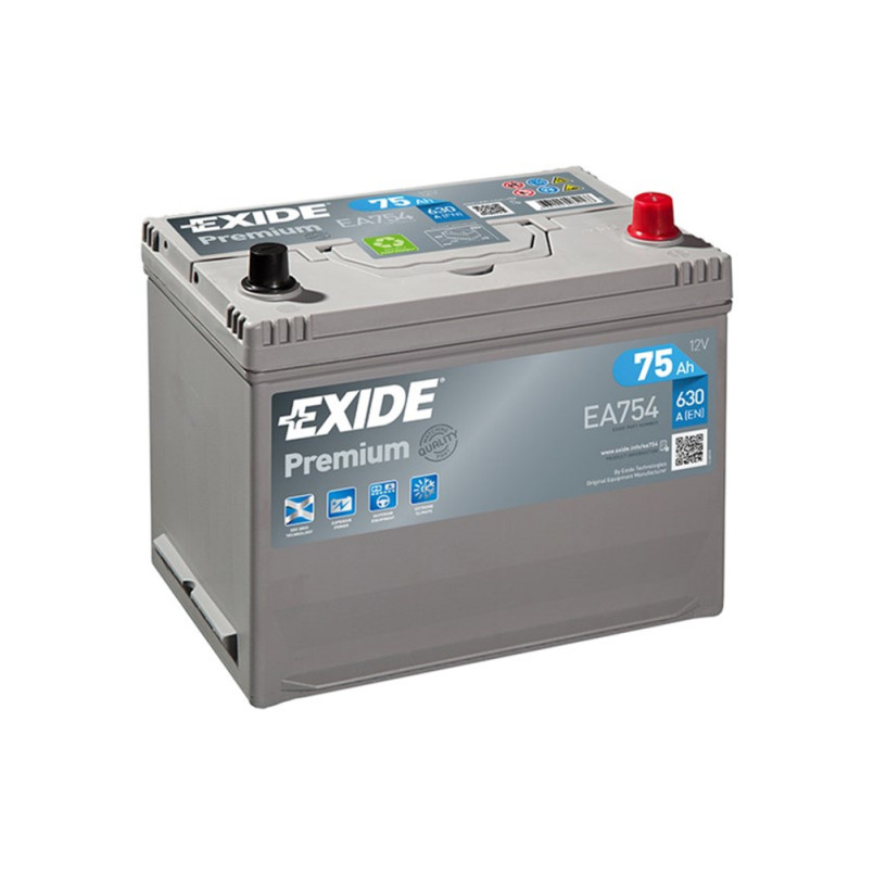EXIDE Premium EA754 Japan JIS 75Ah EN630 -/+