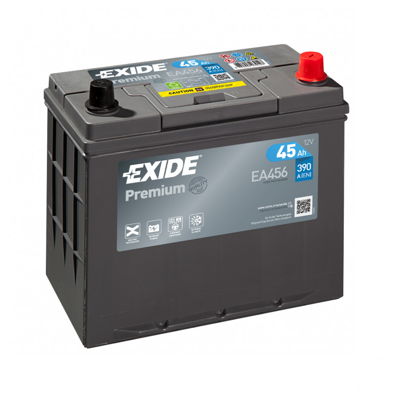 EXIDE PREMIUM EA456 Japan JIS 45Ah EN390 -/+