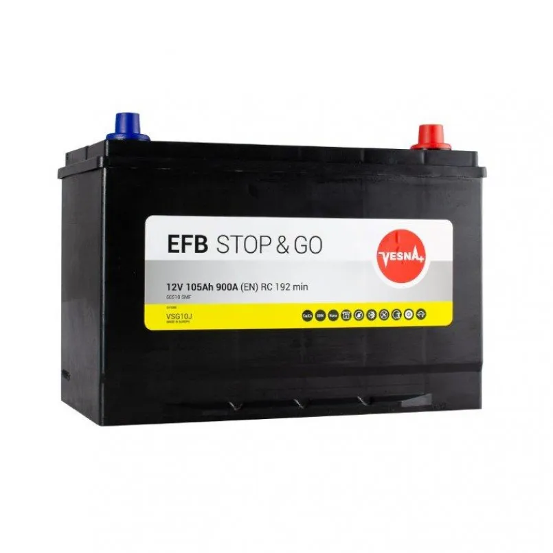 Vesna EFB Japan JIS 105Ah EN900 -/+ 303x175x227